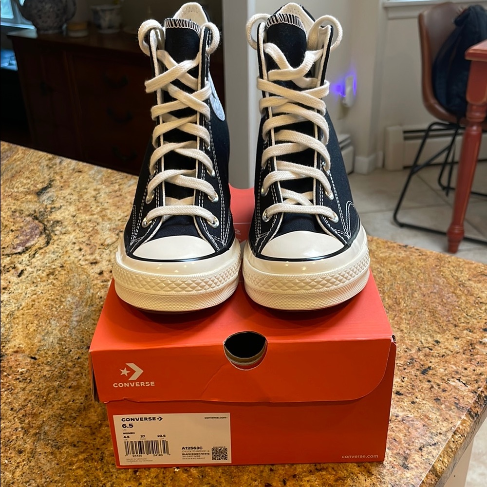 Converse Black High Top Chuck 70 Wedge Sneakers size 6.5 women’s’